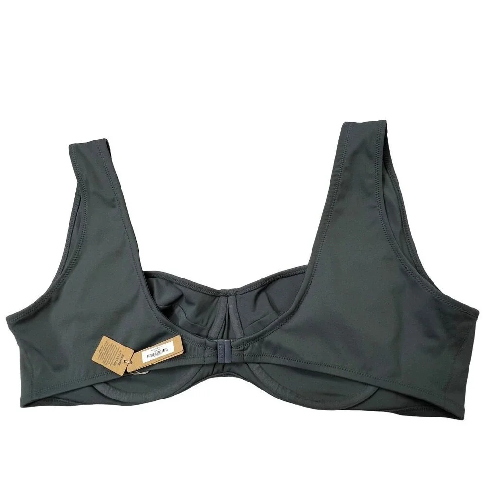 SKIMS Shaping Swim Underwire Bikini Top +‎ Dipped Bikini Bottom Gunmetal 4X